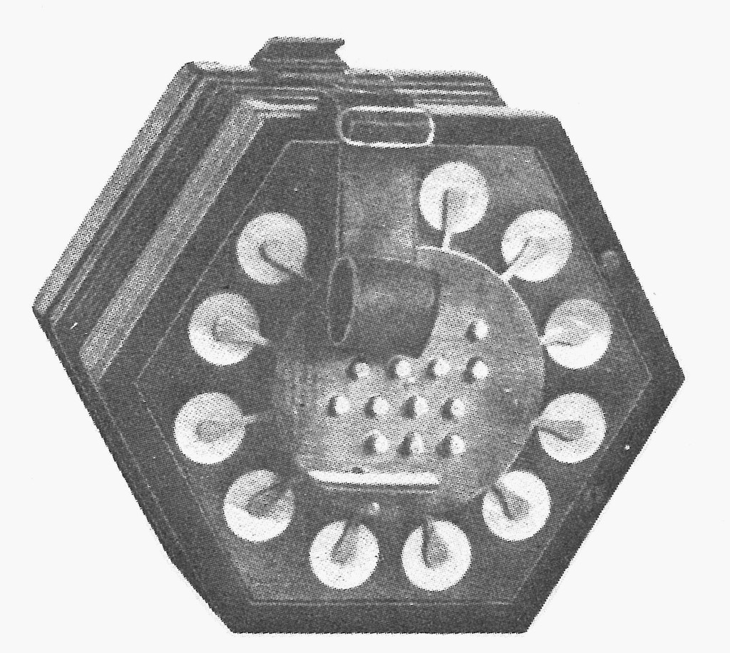 Gravure d'un concertina hexagonal, le « symphonium à soufflets » de Charles Wheatstone