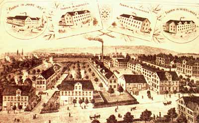 Gravure de l'usine Hohner à Trossingen en 1894
