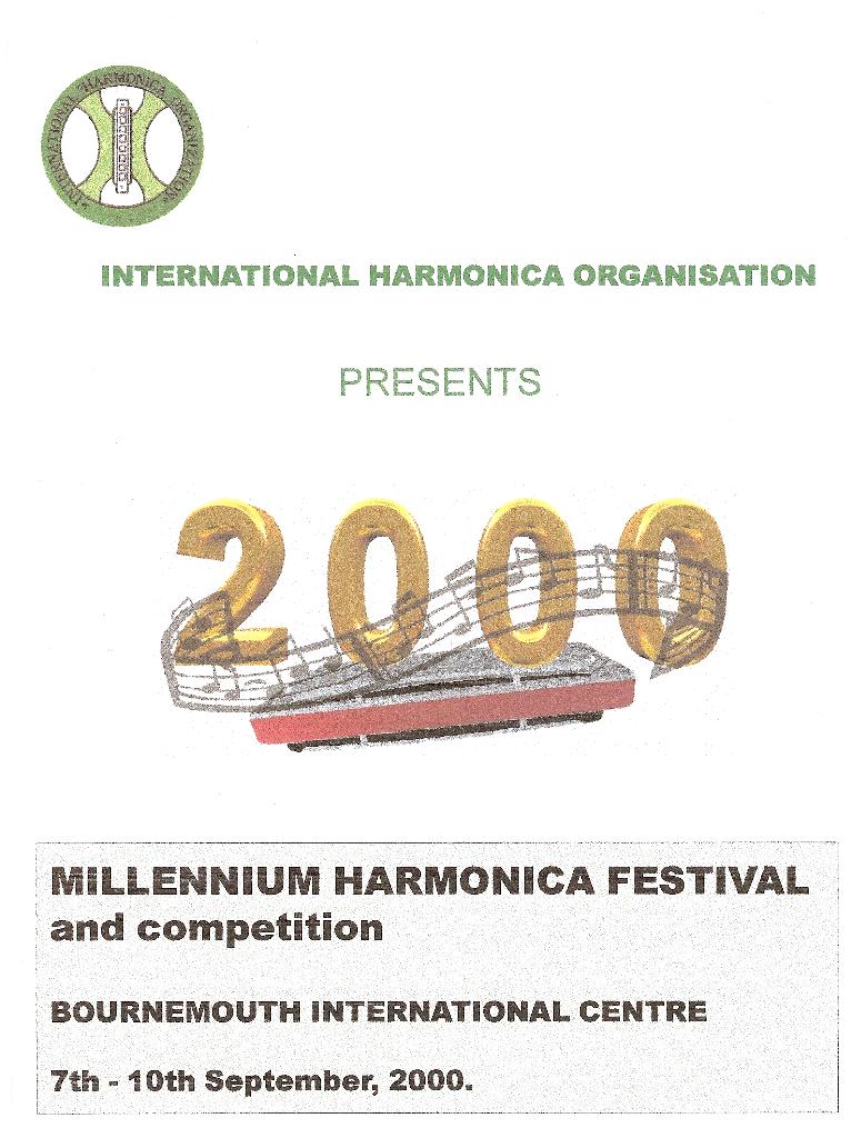 Programme du Millennium Harmonica Festival de l'IHO, Bournemouth, septembre 2000
