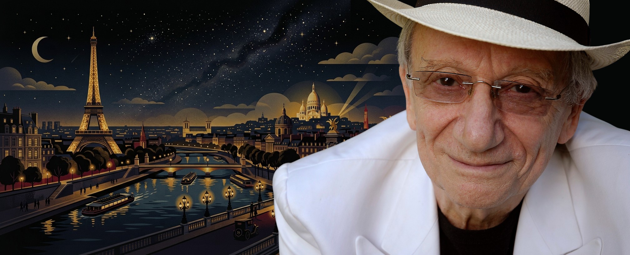 Jean Labre devant Paris la nuit